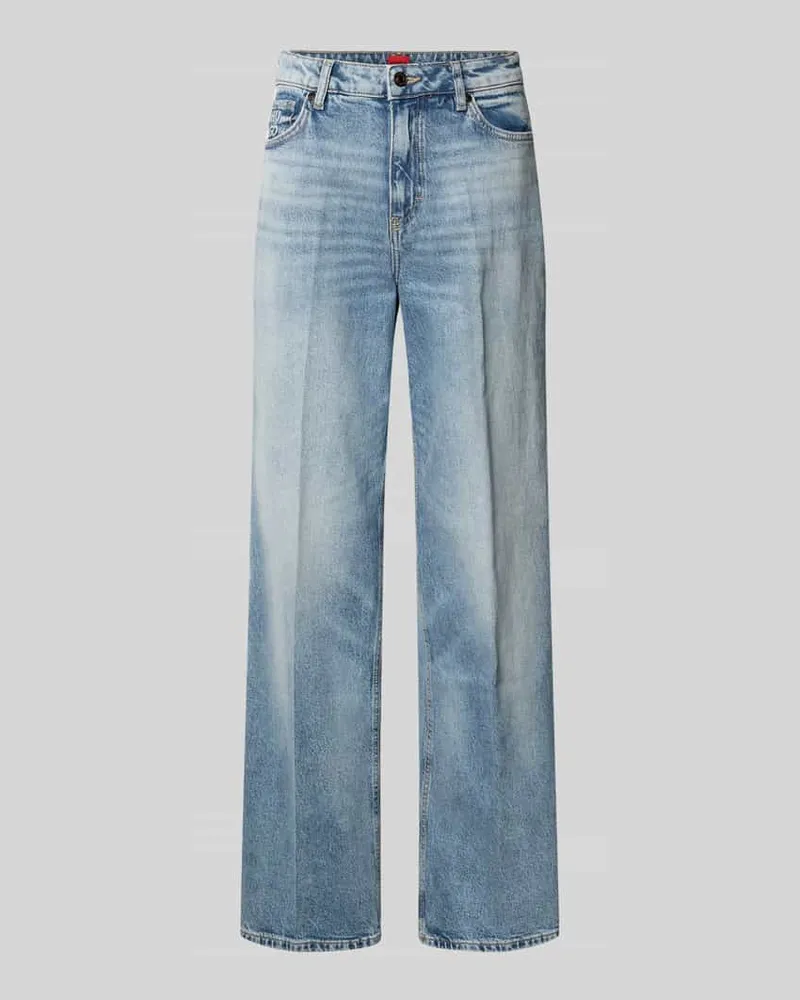 HUGO BOSS Wide Leg Jeans aus Baumwoll-Mix Modell '937_14 Hellblau