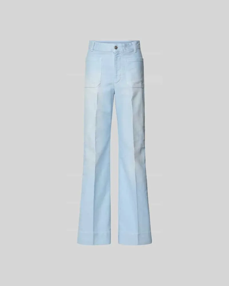 Victoria Beckham Wide Fit Jeans mit aufgesetzten Taschen Hellblau