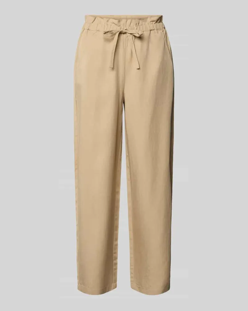 Marc O'Polo Wide Leg Joggpants aus Lyocell-Leinen-Mix Sand