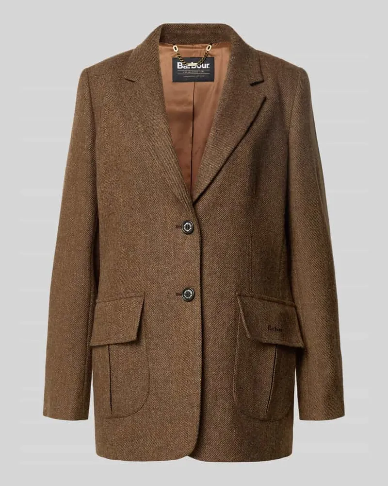 Barbour Shaped Fit Longblazer aus reiner Wolle Modell ´ELM Cognac