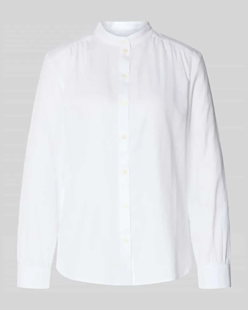 Marc O'Polo Relaxed Fit Hemdbluse aus reiner Baumwolle Weiss