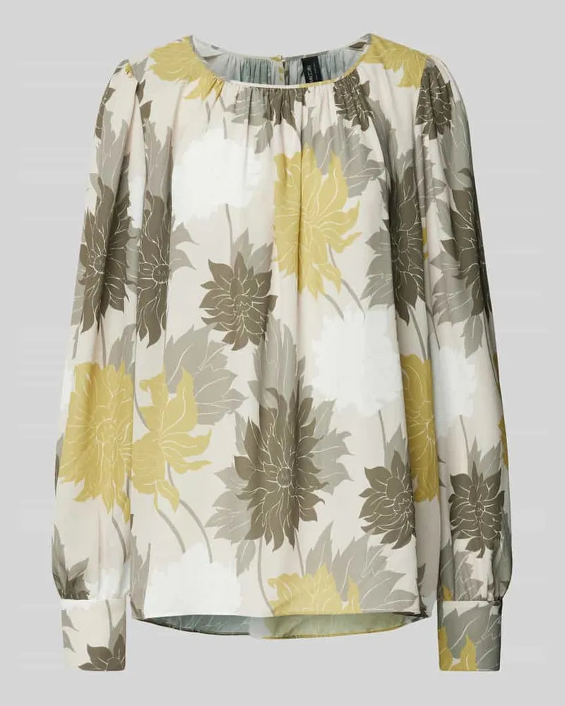 Marc Cain Relaxed Fit Bluse mit Rundhalsausschnitt Oliv