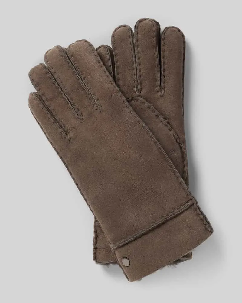 Roeckl Lammfellhandschuh aus reinem Lammfell Modell 'Helsinki Mittelgrau