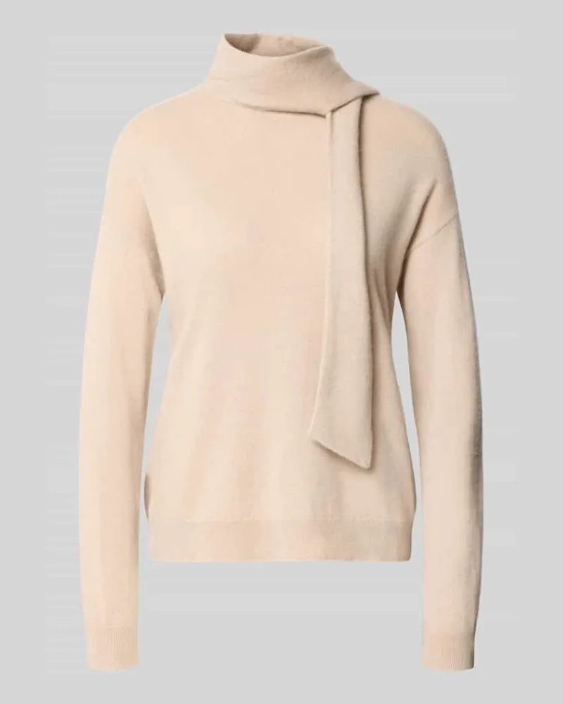 Christian Berg Kaschmirpullover mit Schal-Detail Beige