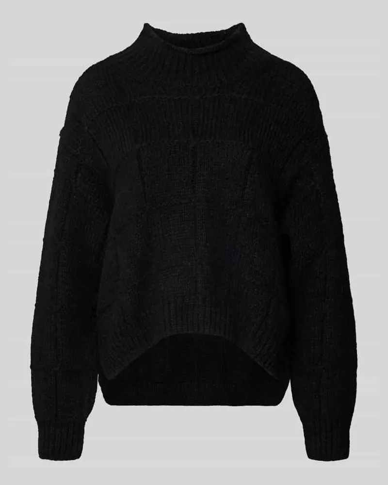 Marc Cain Pullover aus Wolle mit Strukturstrick Black