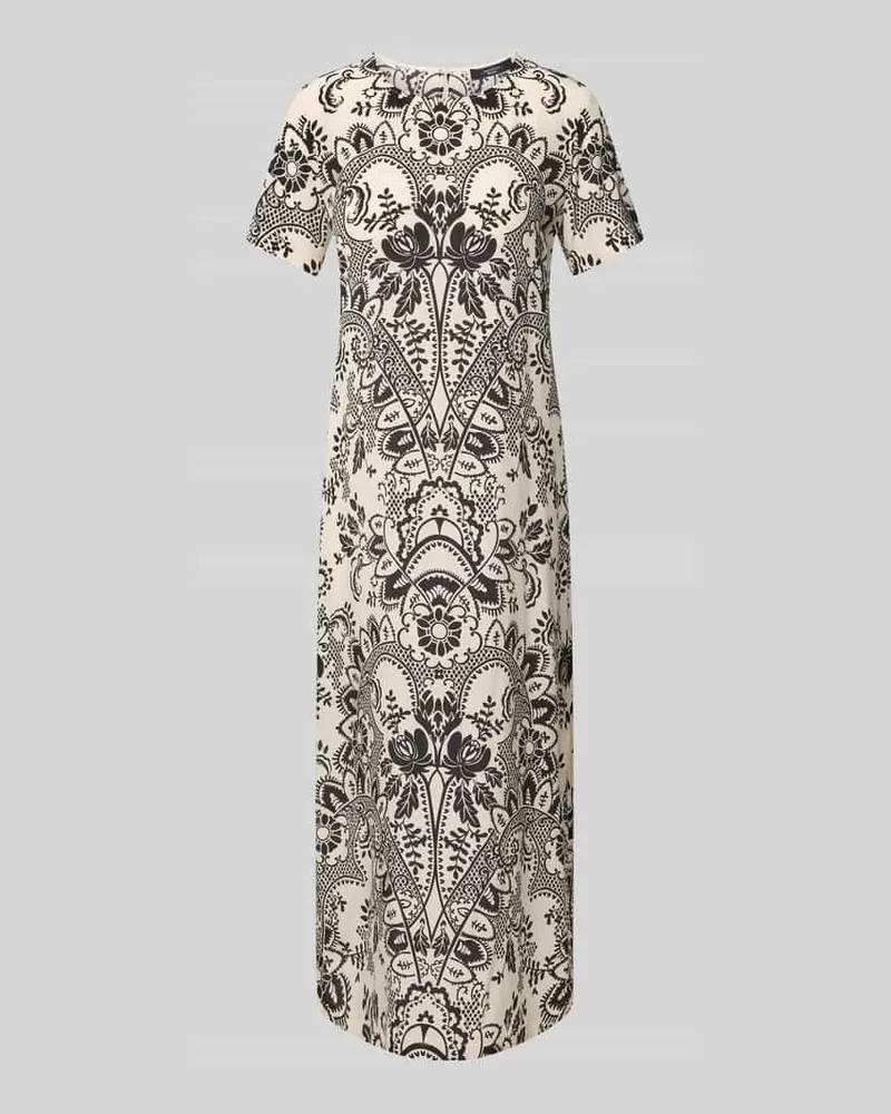 Max Mara Seidenkleid mit Rundhalsausschnitt Modell 'VELA Offwhite
