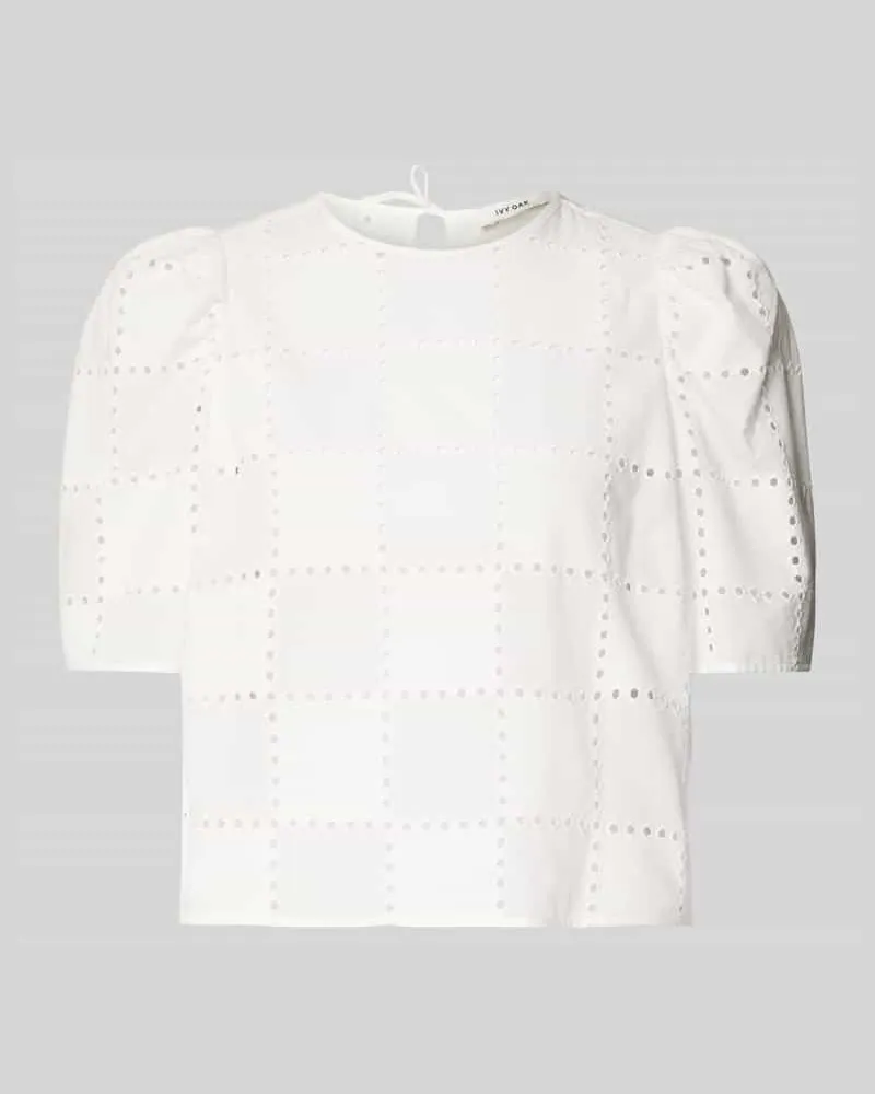 IVY & OAK Blusenshirt mit Lochstickerei Modell 'ELISABETH Weiss