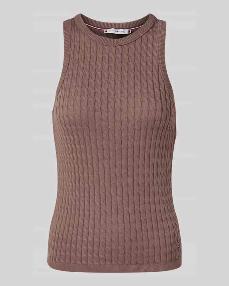 Tommy Hilfiger Slim Fit Pullunder aus reiner Baumwolle Hellbraun