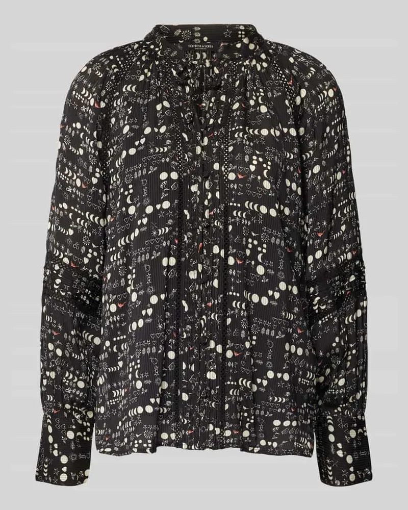 Scotch&Soda Blusenshirt mit V-Ausschnitt Black