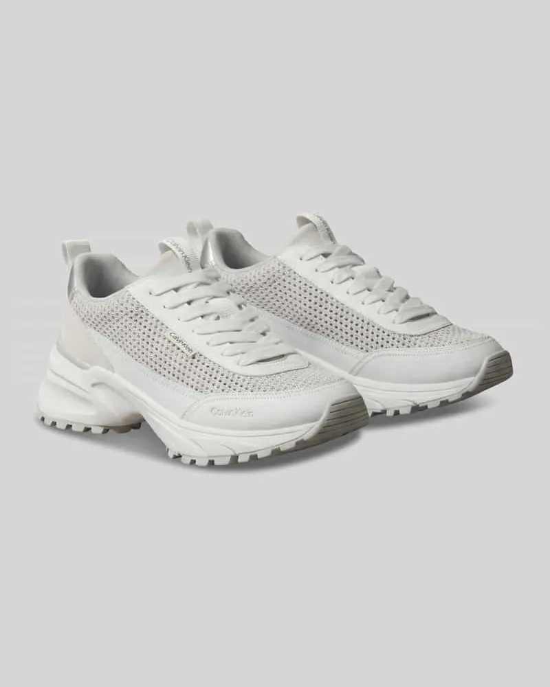 Calvin Klein Sneaker mit Mesheinsätzen Weiss