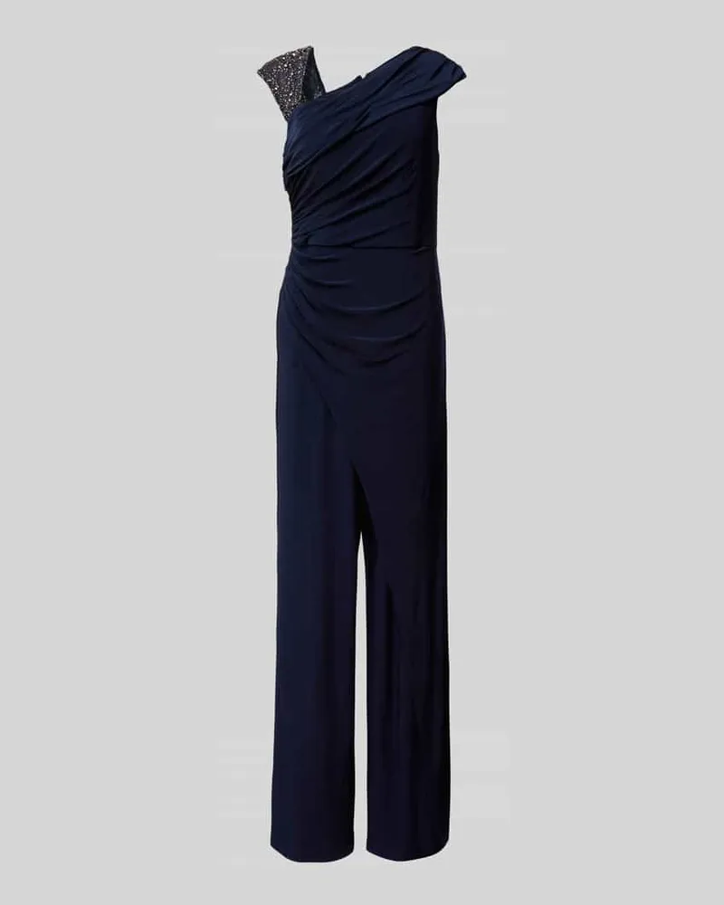 Adrianna Papell Jumpsuit mit V-Ausschnitt Dunkelblau