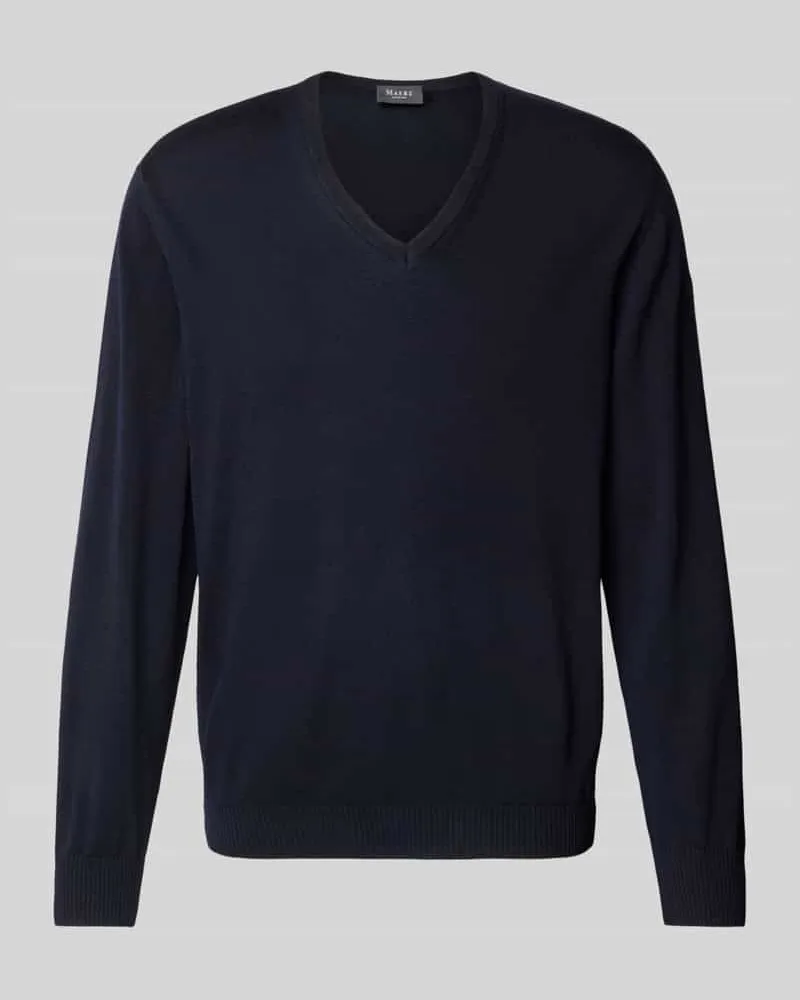 Maerz Strickpullover mit V-Ausschnitt Marine