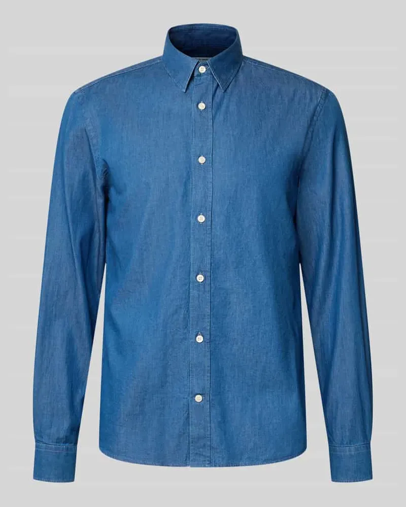 Tiger of Sweden Regular Fit Freizeithemd mit Kentkragen Modell 'SPENSER Jeansblau