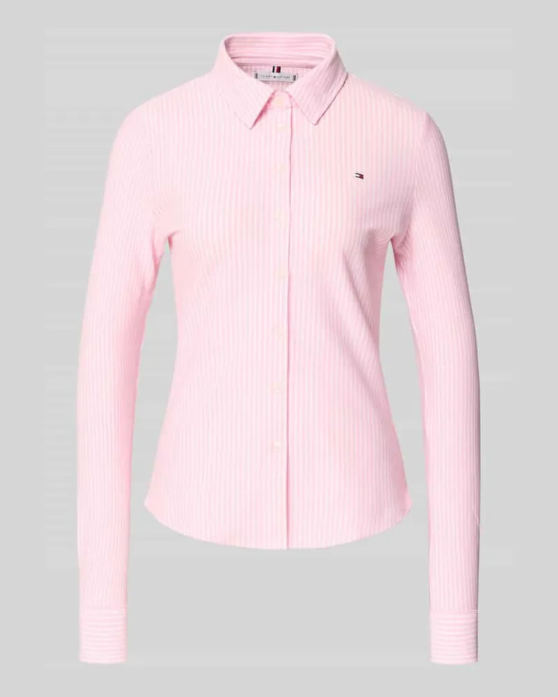 Tommy Hilfiger Slim Fit Hemdbluse aus Baumwoll-Mix Rose