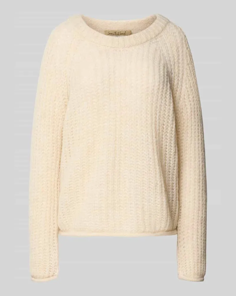 Smith & Soul Strickpullover mit Rundhalsausschnitt und Rollsaum Ecru