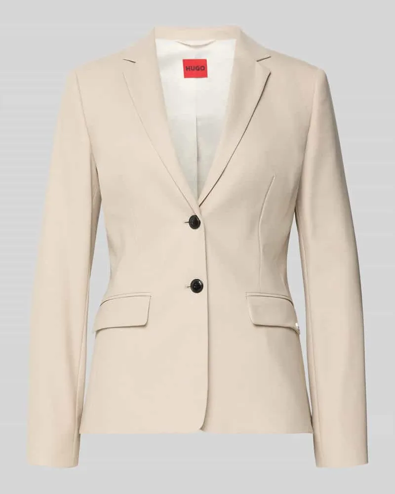 HUGO BOSS Slim Fit Longblazer mit Viskose-Anteil Modell 'ADALAS Sand