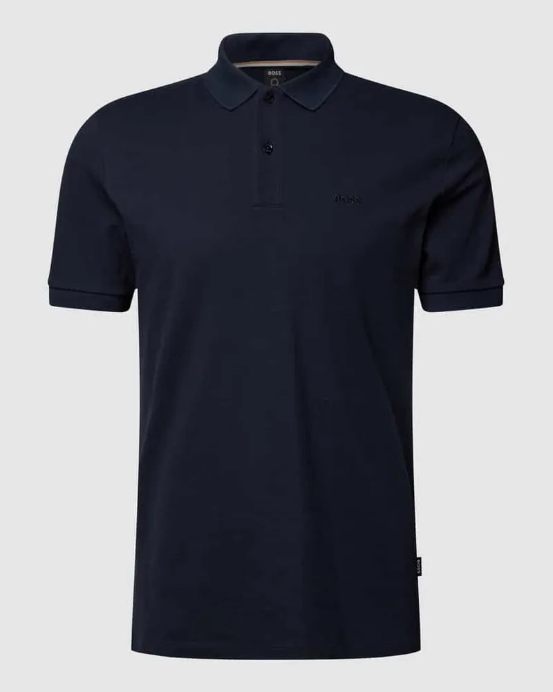 HUGO BOSS Poloshirt mit Label-Stitching Modell 'Pallas Dunkelblau