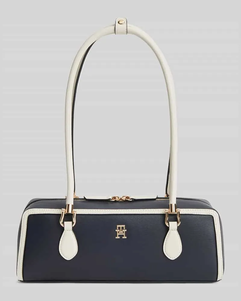 Tommy Hilfiger Henkeltasche in Leder-Optik Modell 'TH GRACE SHOULDER BAG Dunkelblau