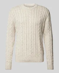 Casual Friday Strickpullover mit gerippten Abschlüssen Modell 'Karl Sand