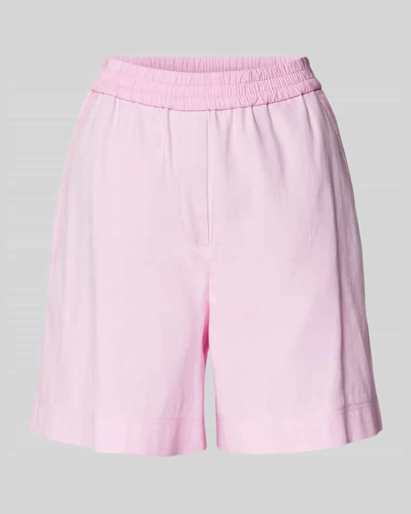 Marc Cain Shorts aus Leinen-Mix mit elastischem Bund Pink