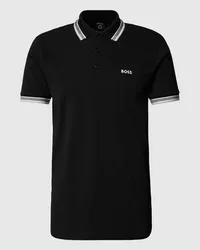 HUGO BOSS Regular Fit Poloshirt mit Label-Stitching Modell 'Paddy Black