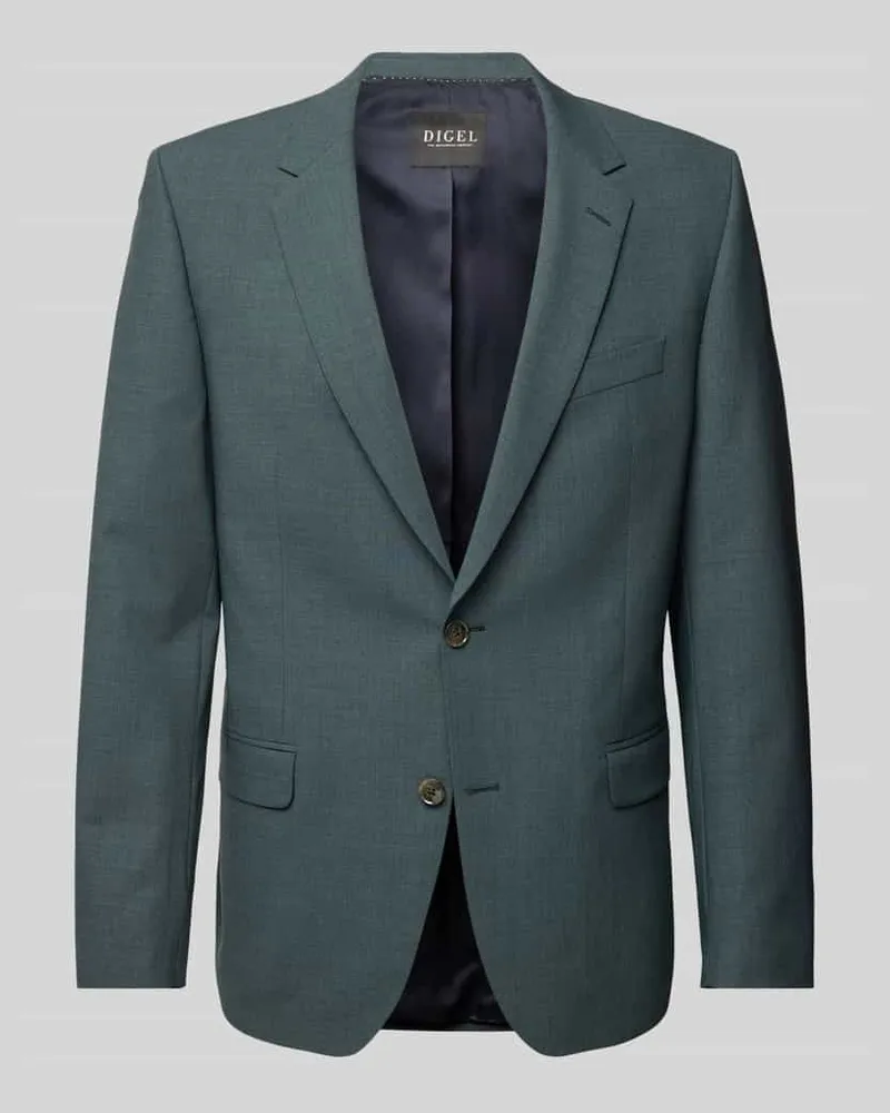 Digel Modern Fit 2-Knopf-Sakko aus Schurwolle Modell 'Damian Dunkelgruen