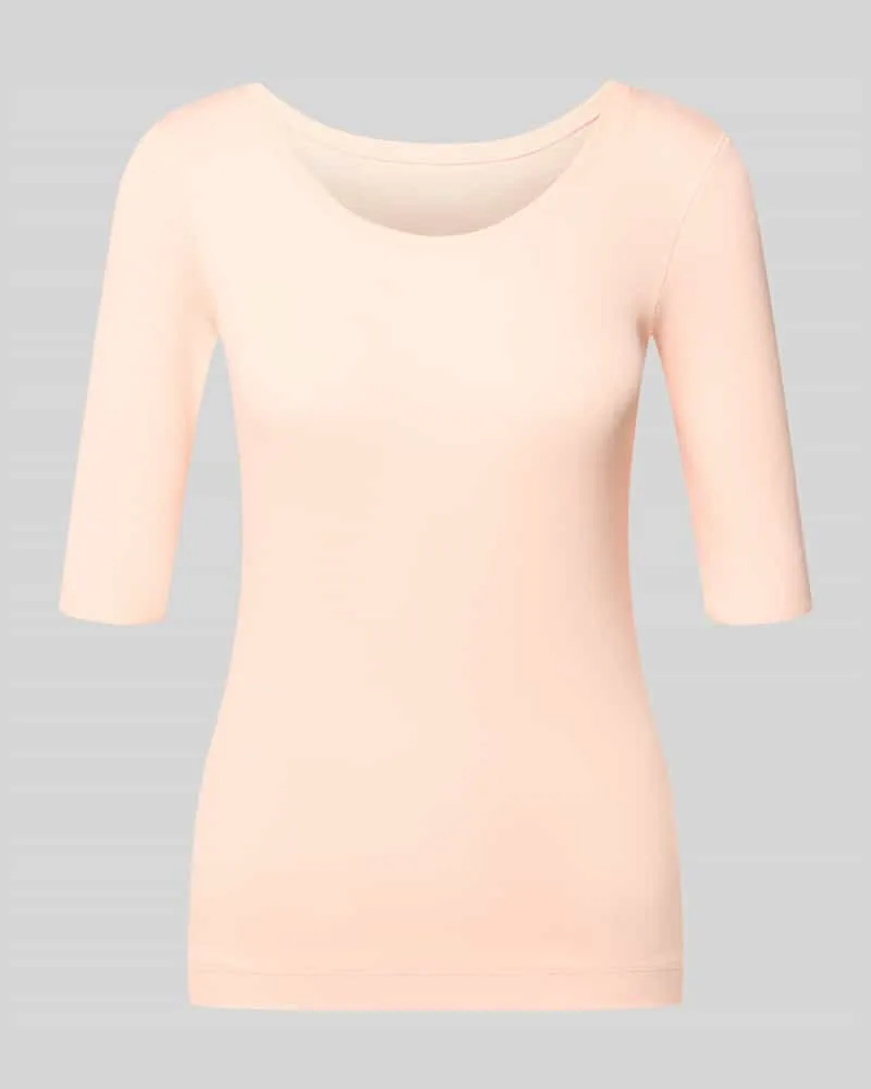 Marc Cain T-Shirt in Ripp-Optik mit Rundhalsausschnitt Apricot