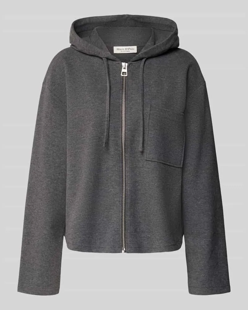 Marc O'Polo Oversized Sweatjacke aus Baumwoll-Mix Dunkelgrau