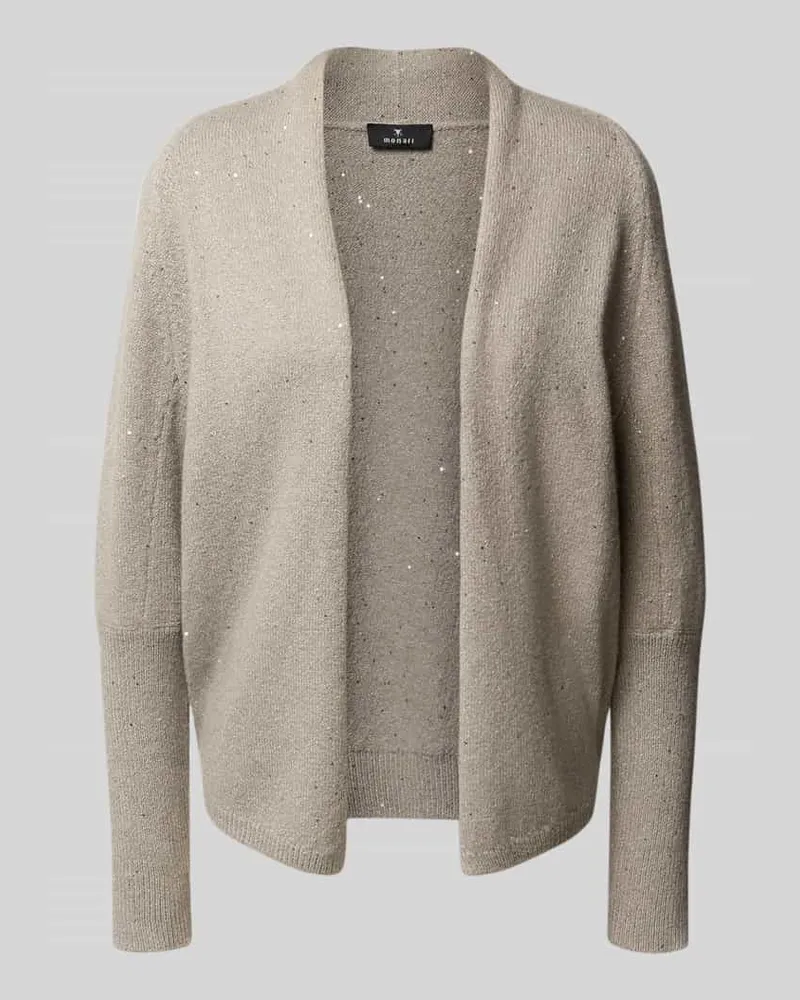 monari Cardigan mit Paillettenbesatz Taupe