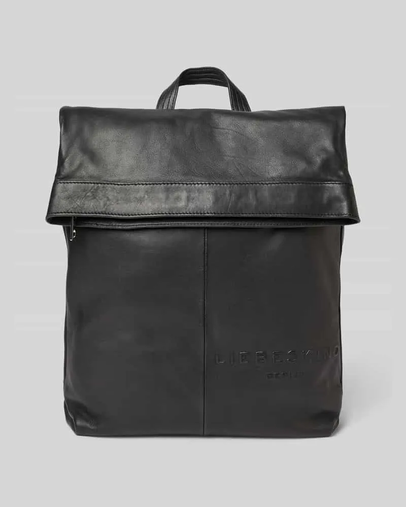 Liebeskind Rucksack aus Leder mit Tragehenkel und Schulterriemen Black