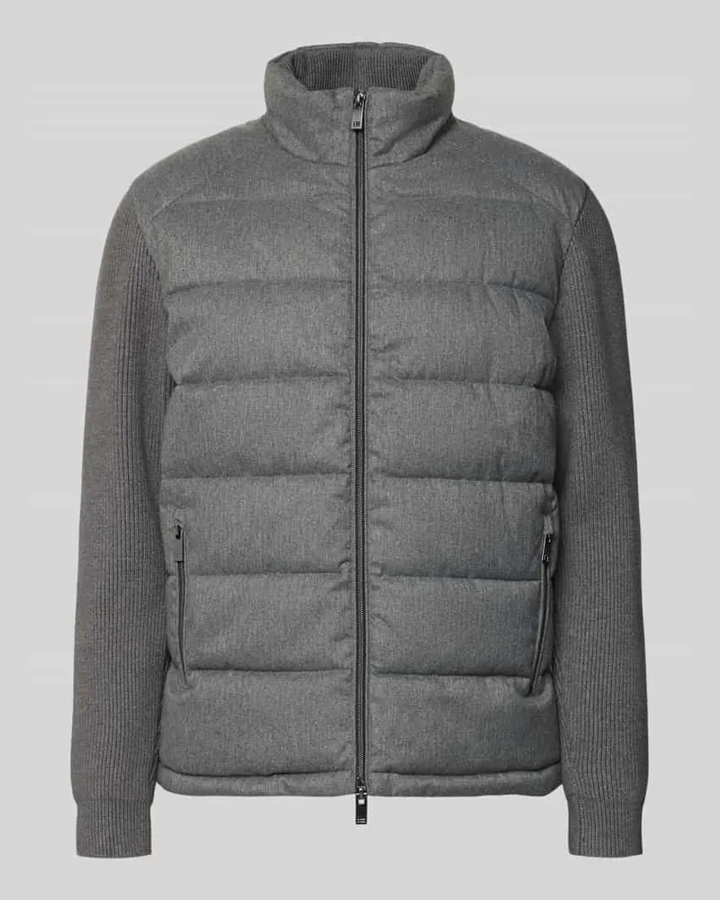 Christian Berg Steppjacke mit Stehkragen und Zweiwege-Reißverschluss Mittelgrau
