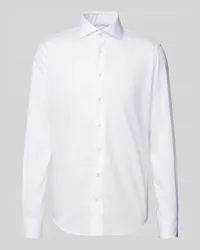 Profuomo Slim Fit Businesshemd aus Twill Weiss