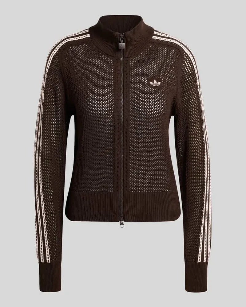 adidas Slim Fit Trainingsjacke in Strickoptik Modell 'FIREBIRD Schoko