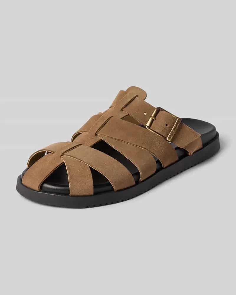 Steve Madden Clogs aus Leder mit Dornschließe Modell 'Mamba Taupe