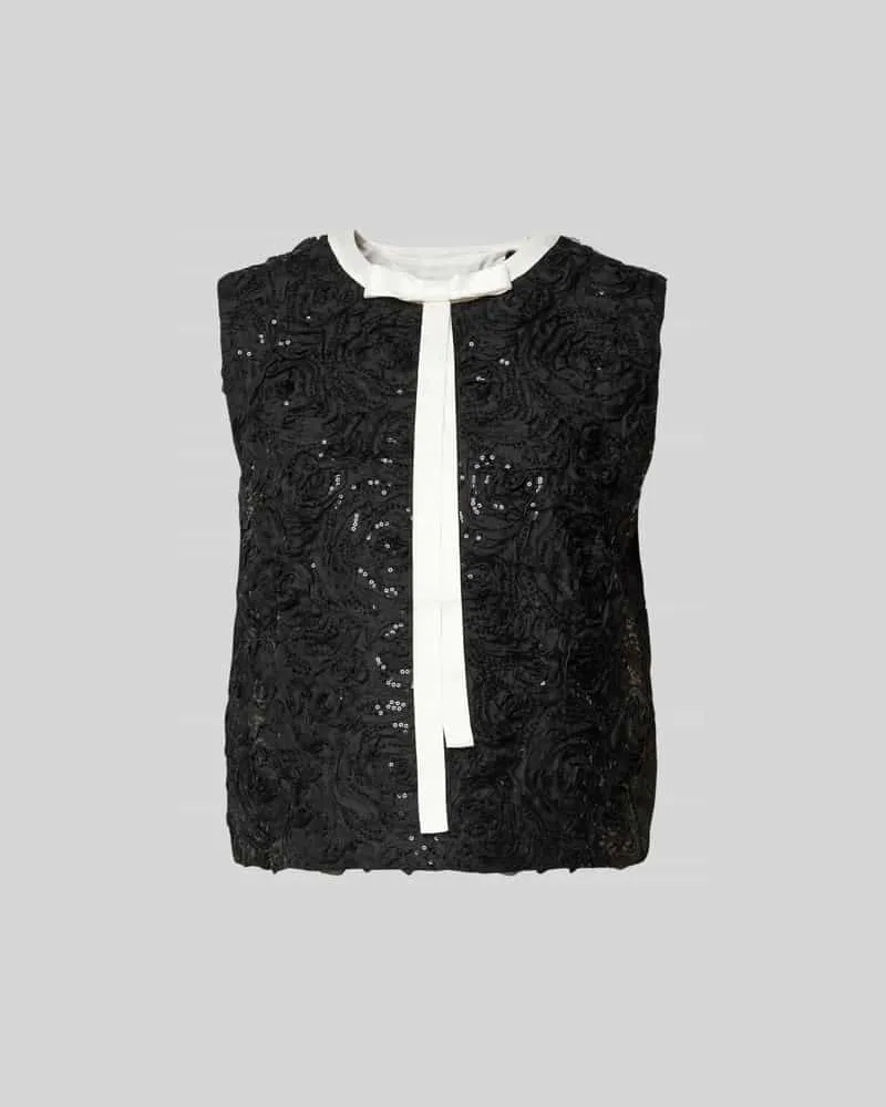 Baum und Pferdgarten Tanktop mit Zierbesatz Black