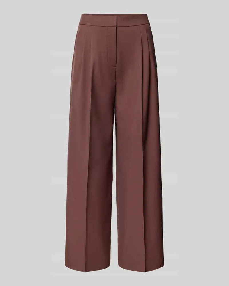 HUGO BOSS Weite Hose mit Viskose-Anteil Modell 'HORESA Schoko
