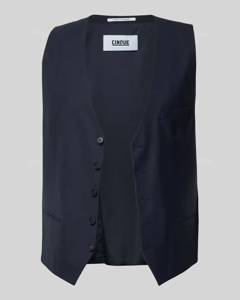 cinque Weste mit V-Ausschnitt und Knopfleiste Modell 'Totti Dunkelblau