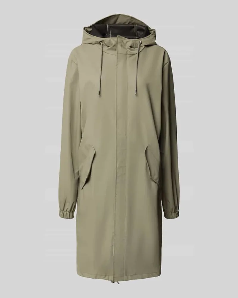 RAINS Parka mit Pattentaschen Modell 'Fishtail Schilf