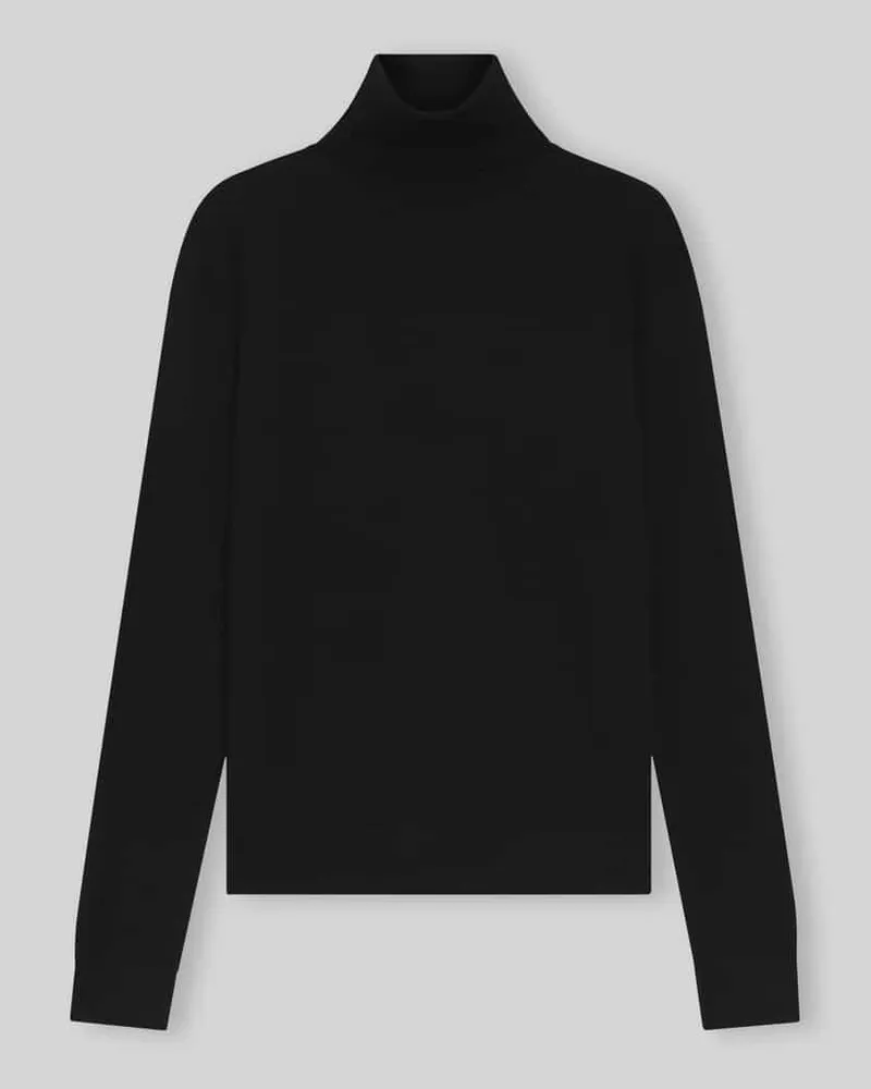 HUGO BOSS Slim Fit Rollkragenpullover aus reiner Schurwolle Modell 'Frizani Black