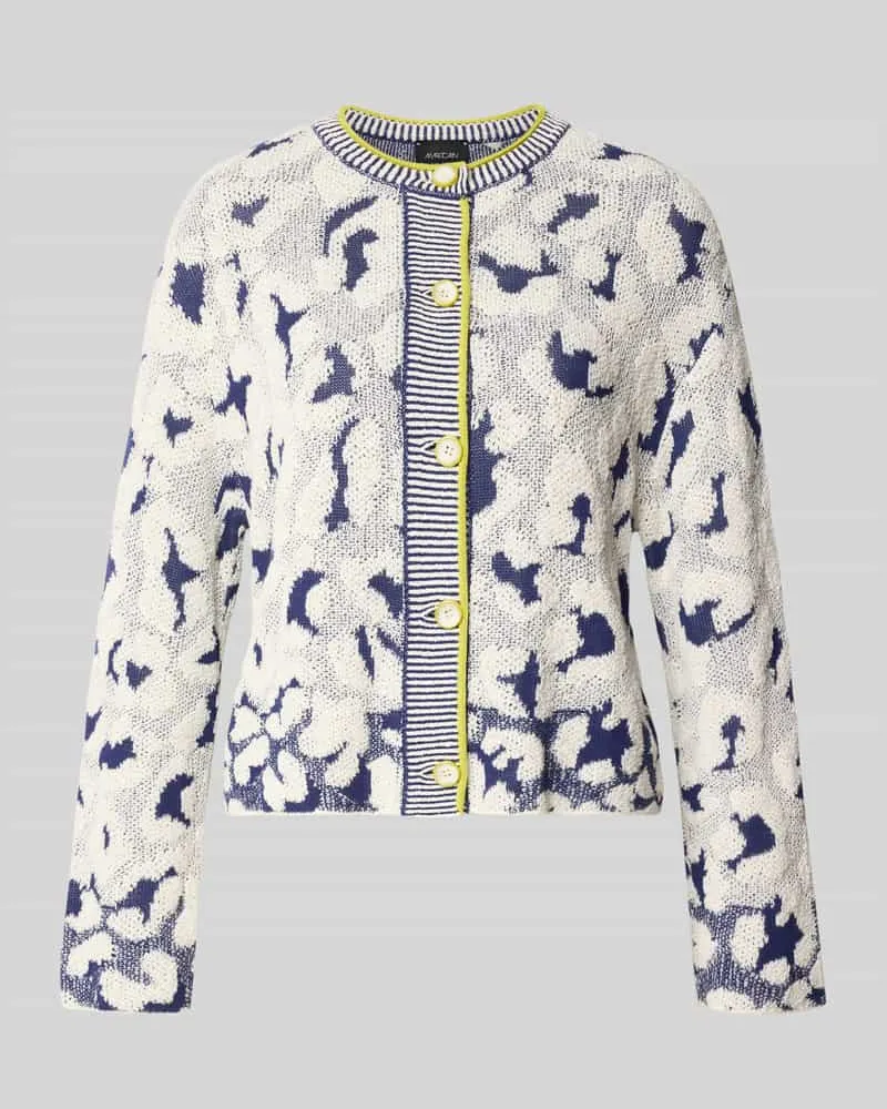 Marc Cain Strickjacke im Allover-Look mit Rundhalsausschnitt Offwhite