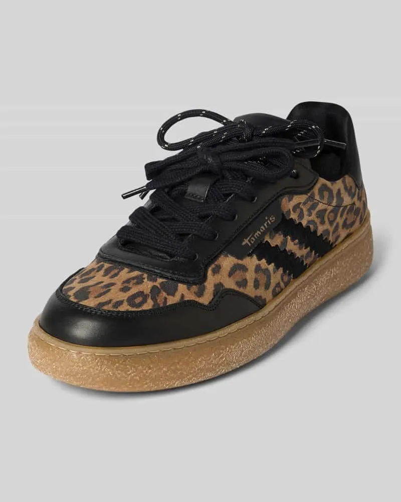 Tamaris Low Top Sneaker aus Veloursleder im Street Style Black