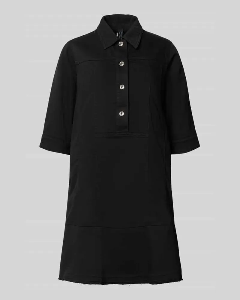 Marc Cain Knielanges Hemdblusenkleid mit Knopfleiste und 1/2-Arm Black