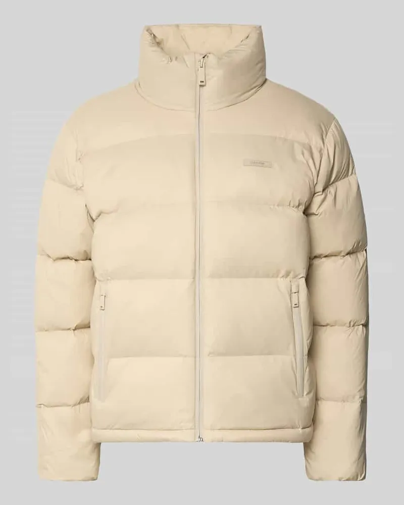 Calvin Klein Steppjacke mit Stehkragen Offwhite