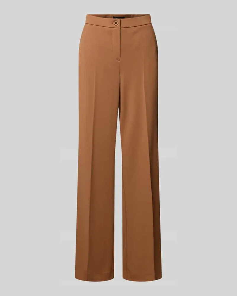 SteHmann Wide Leg Bundfaltenhose mit Eingrifftaschen Modell 'Hillda Camel