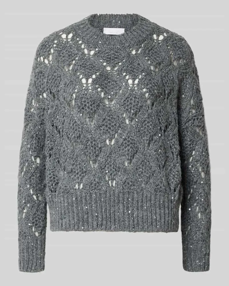Rich&Royal Strickpullover mit Rundhalsausschnitt Dunkelgrau