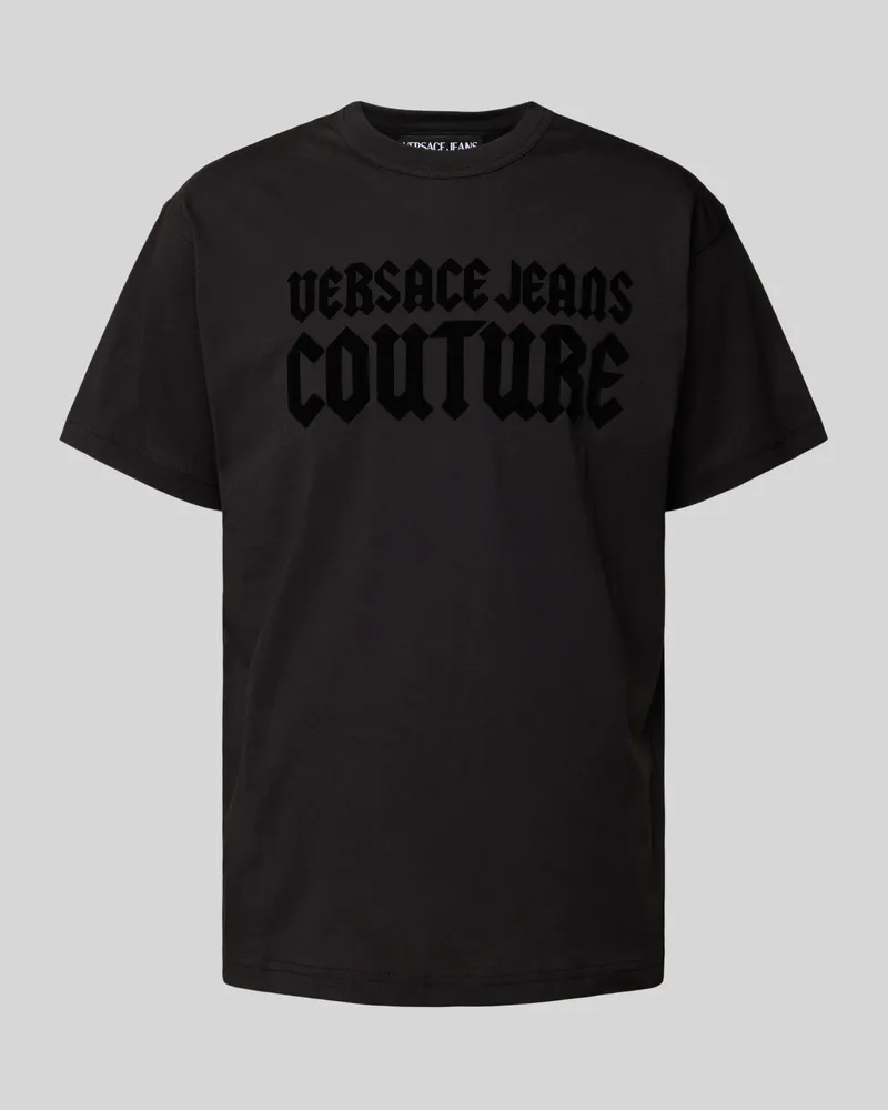 Versace Jeans T-Shirt mit Label-Print Black