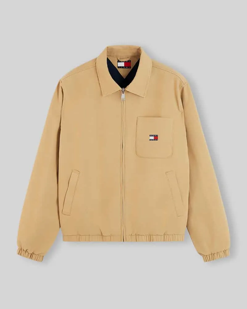 Tommy Hilfiger Regular Fit Blouson aus reiner Baumwolle Beige