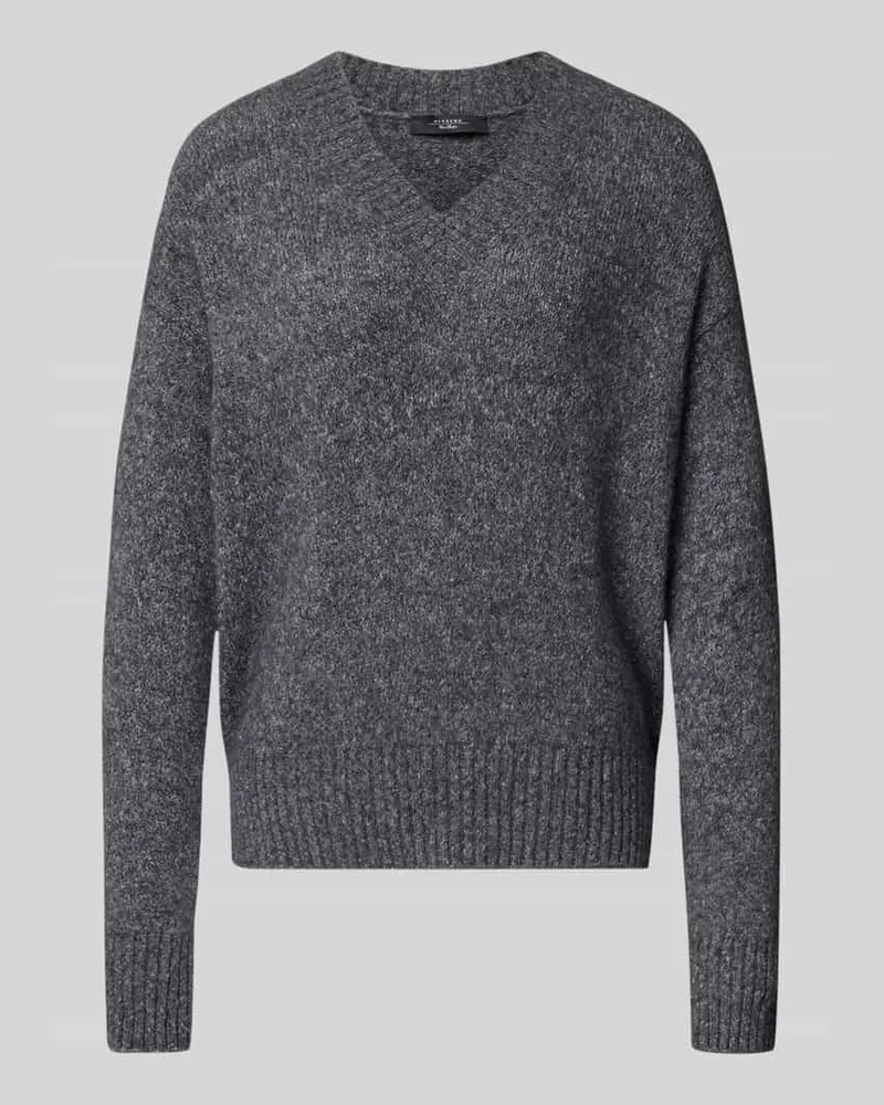 Max Mara Comfort Fit Strickpullover aus Woll-Mix Modell 'VISITA Anthrazit