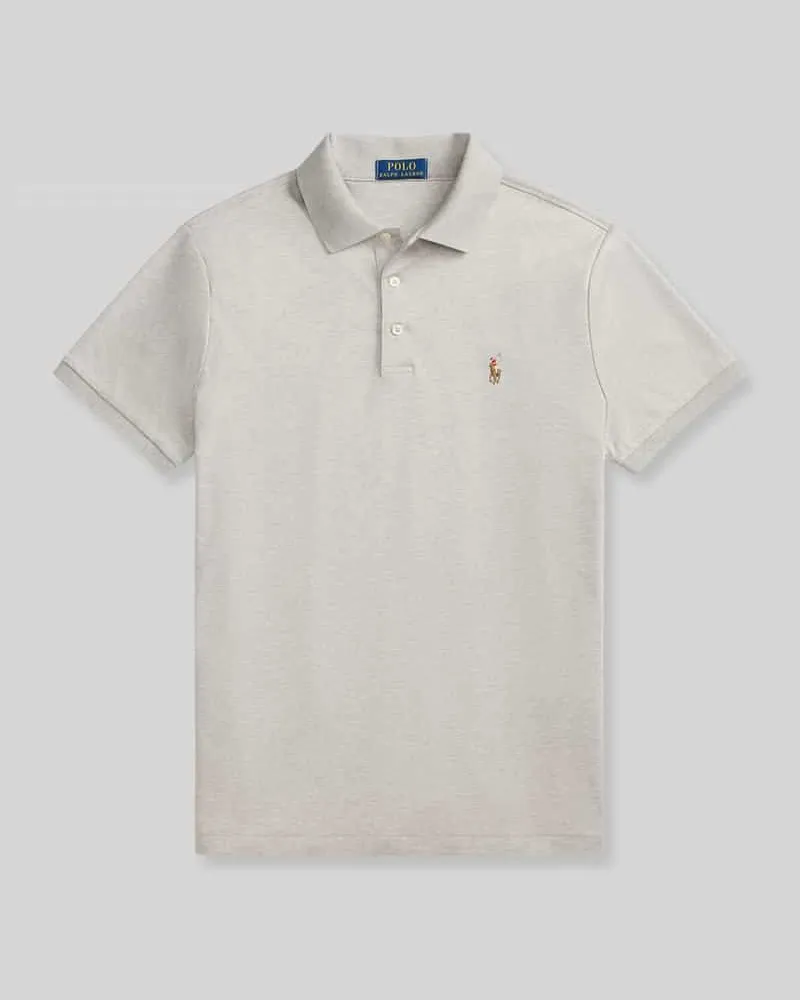 Ralph Lauren Regular Fit Poloshirt aus reiner Baumwolle Hellgrau