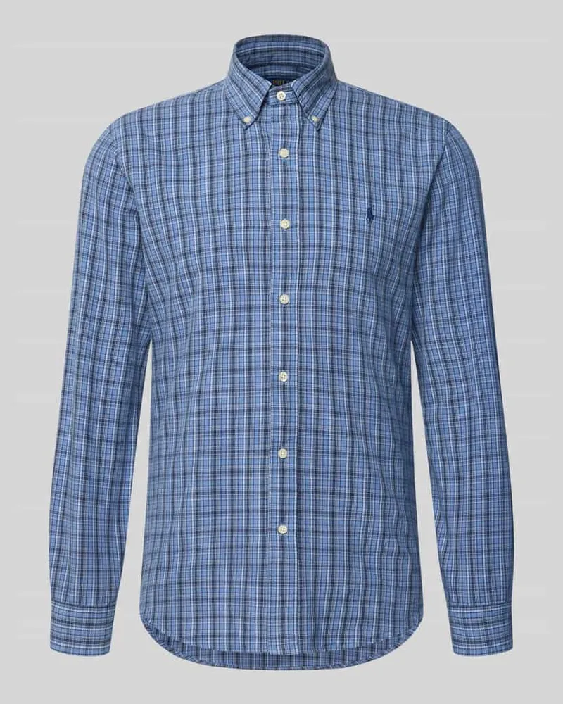 Ralph Lauren Custom Fit Freizeithemd mit Button-Down-Kragen Marine